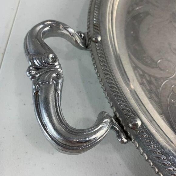 Vintage Large Aluminum Serving Tray - Picture 2 of 6